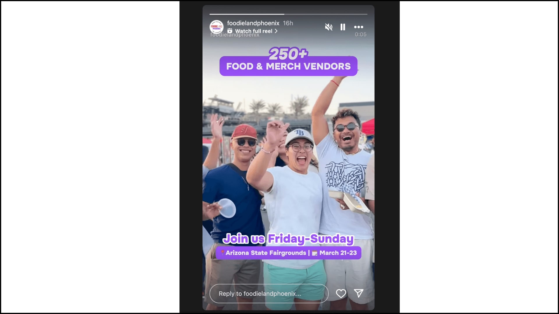 food and merch vendor reel