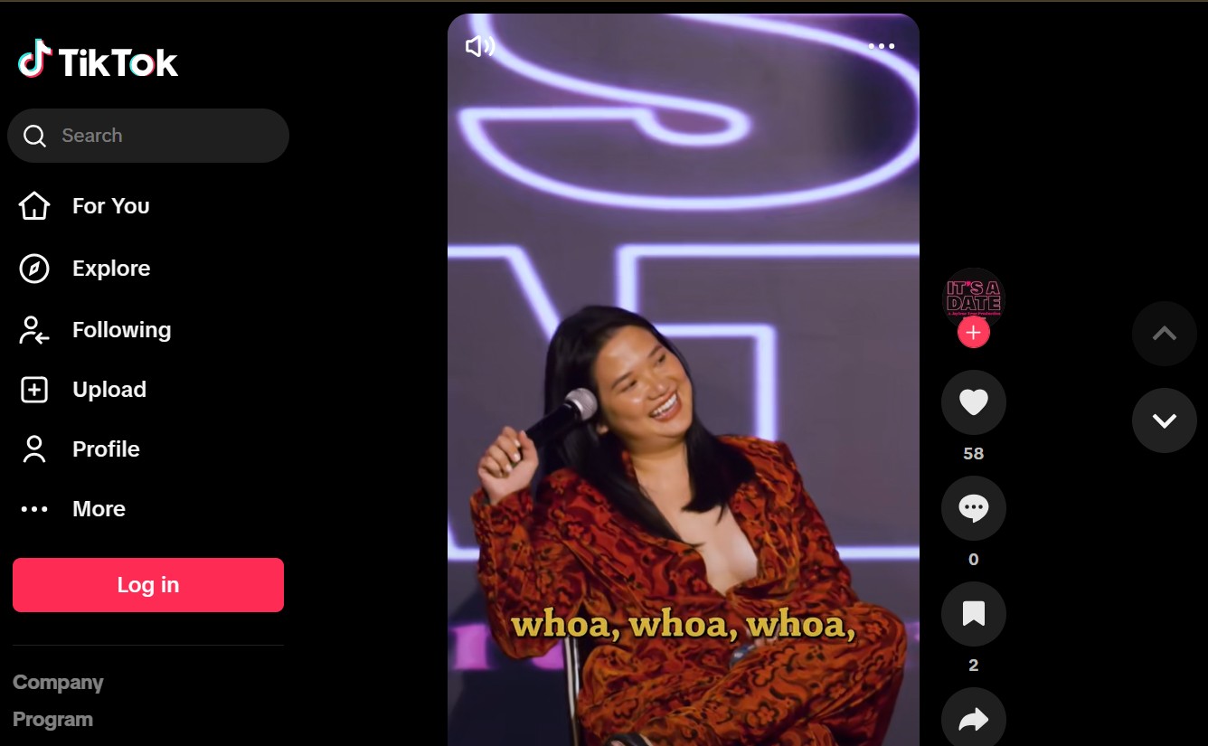 screenshot of a tiktok post